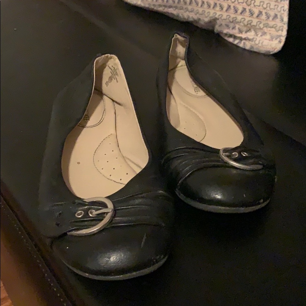 Black Buckled flats